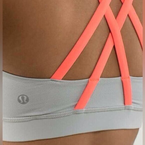 lululemon athletica Women's Gray and Pink Sports Bra - Picture 2 of 10